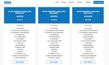 Digital and Physical NFC Business Cards Packages